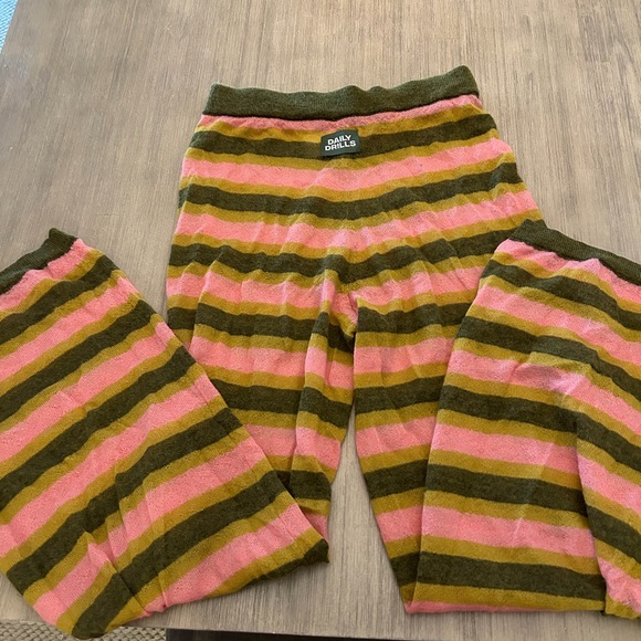 Daily Drills Pants - Daily Drills Pink and Olive Striped Pants